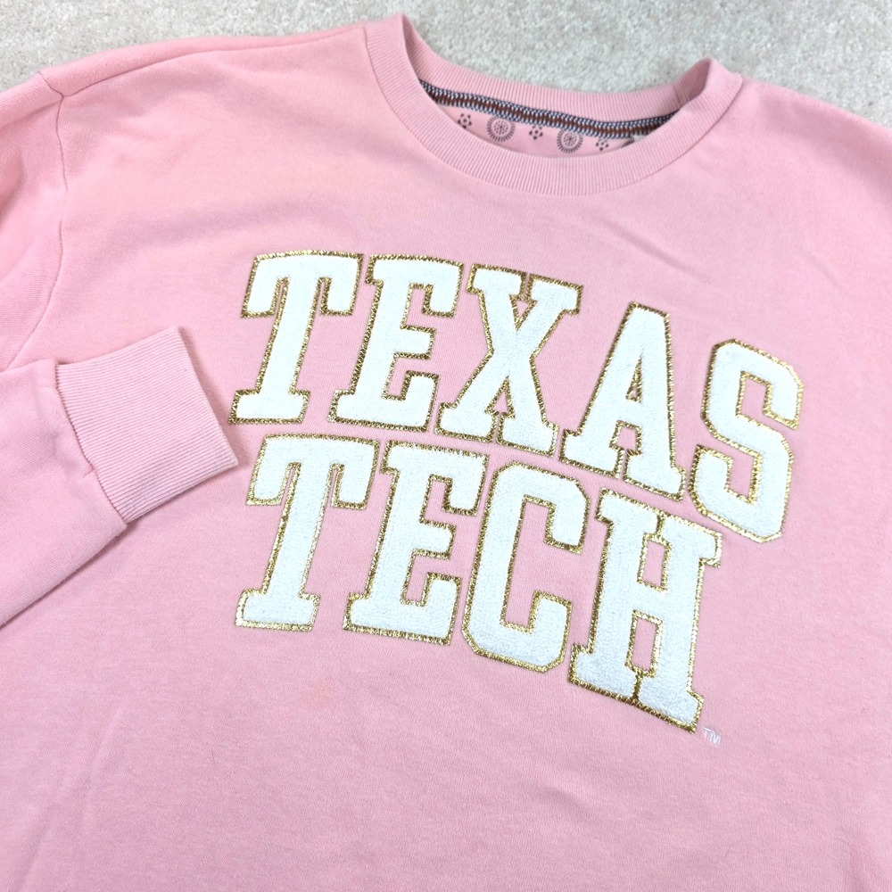 Pressbox By Royce Apparel Sweatshirt Womens M Pink Fleece Texas Tech University